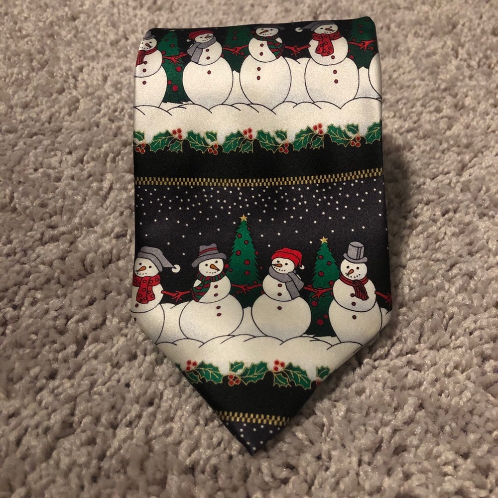 Holidays Christmas snowman tie